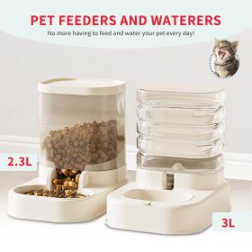 Separable Pet Food And Water Dispenser - Large Capacity Automatic Replenishment, Worry Free For Short-term Outdoor Meals (Color: White)