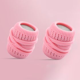 Pet Hair Removal Laundry Ball Washing Machine Filters Grabbing Lint Fluff Cleaning Remover Household Cleaning Product Reusable (Color: Pink 2 Pcs)