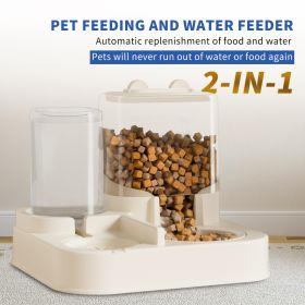 Transparent And Visible Pet Feeding And Drinking Dispenser, Automatically Refilling Food And Water, Caring For Every Moment, Allowing Owners To T (Color: White)